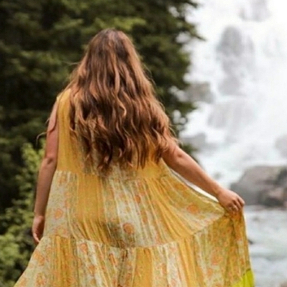 Free People Hanalei Bay Dress Maxi Flowy Mixed Floral Print Coconut Milk XS NWT - Picture 9 of 12